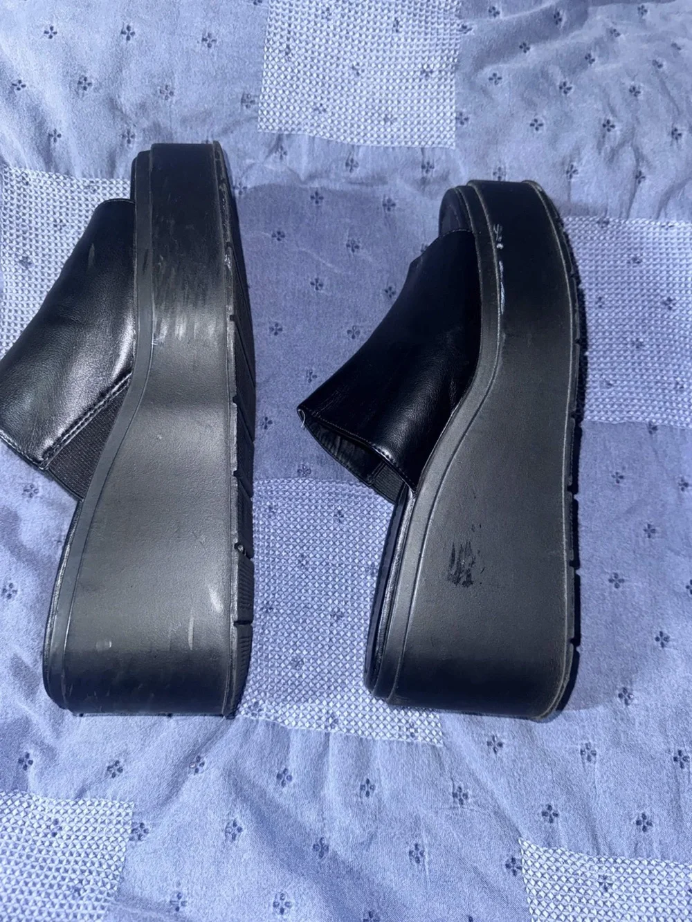 Madden Girl black platform wedge sandals